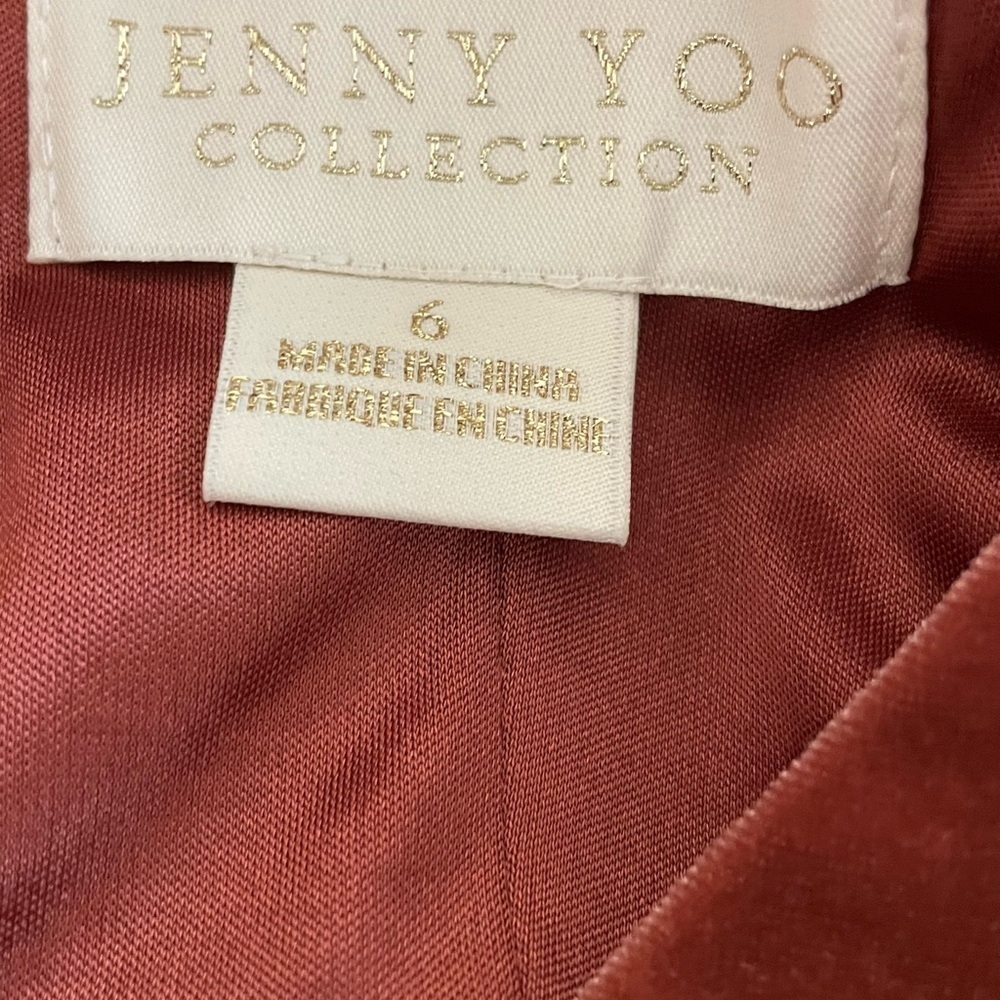 Jenny Yoo dress maxi velvet NWT sz 6 wrap “Andi” bridesmaid dress rose color - Picture 7 of 8